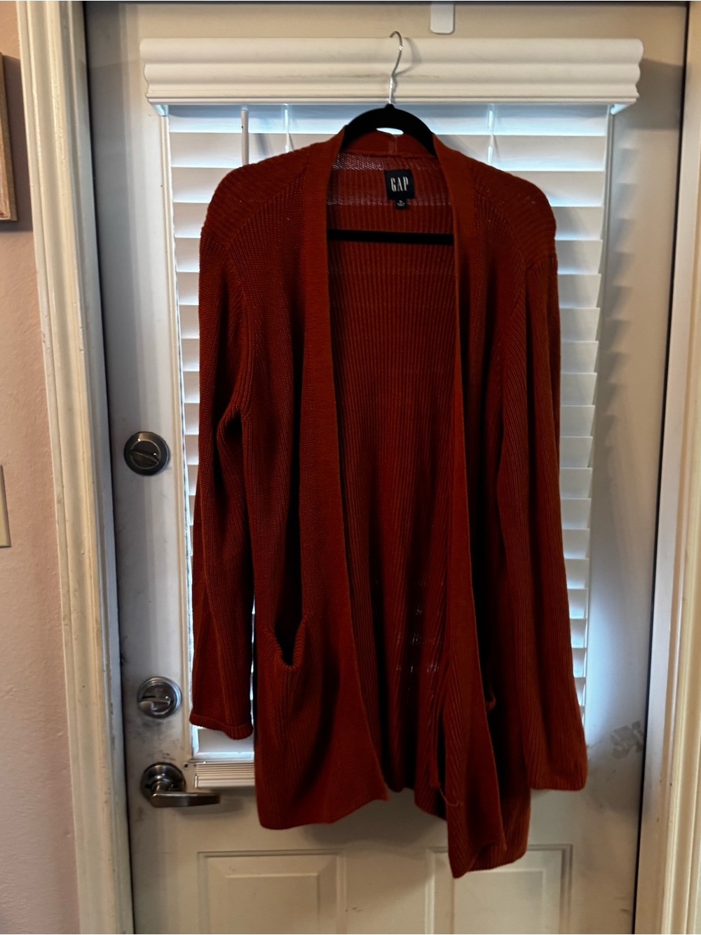 GAP Women's Burnt Orange Open-Front Knit Cardigan